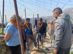 Ambassador of Israel visits a model farm in Dhading
