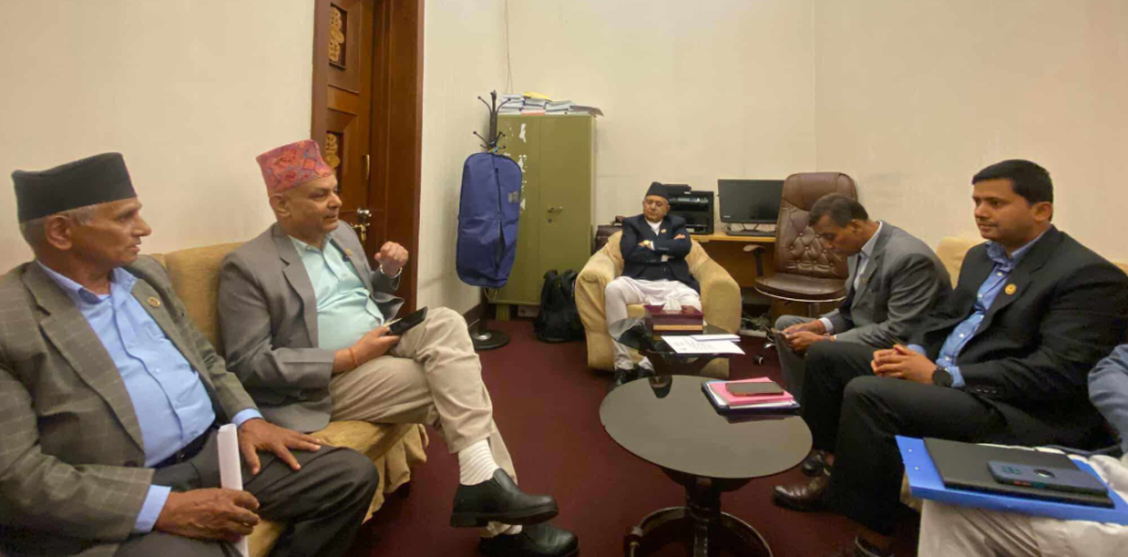 Speaker Ghimire consults with party Chief Whips in bid to resume house business