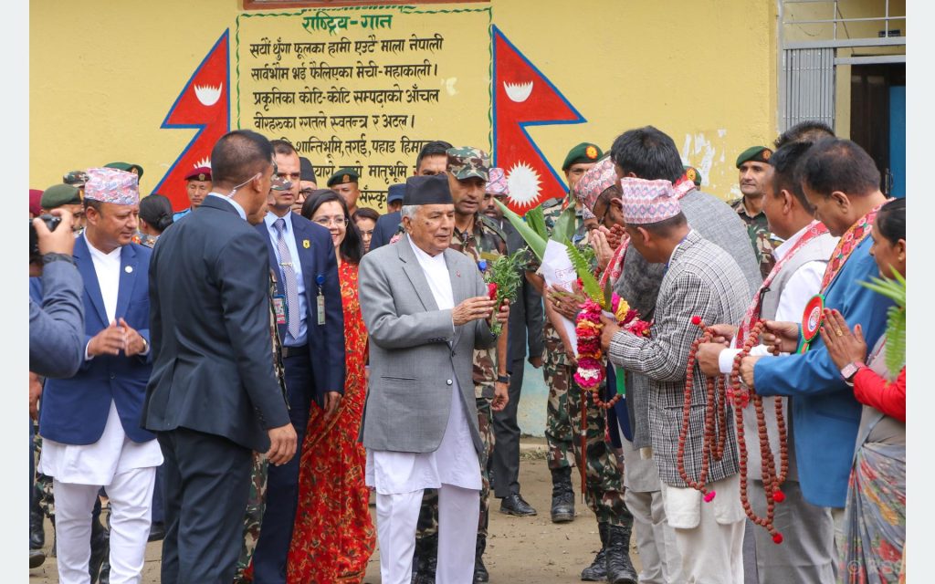President Paudel arrives in Sankhuwasabha
