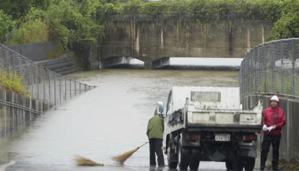 Heavy rains in southern Japan cause flooding and mudslides, and leave several people missing