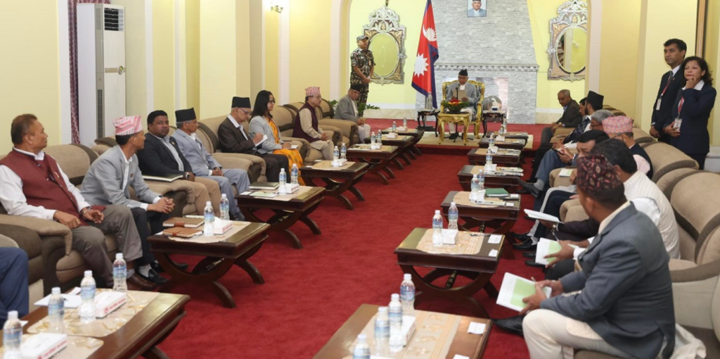 President Paudel and political party leaders holding discussions today