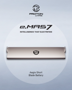 AEGIS Short Blade Battery Powers Proton EMAS 7, Redefining Electric SUV Performance