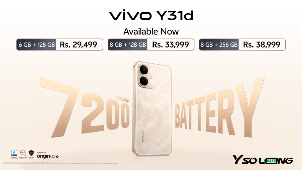 vivo Launches Y31d with Its Largest 7200mAh Battery