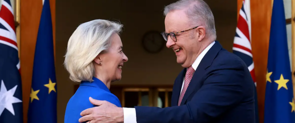 EU and Australia sign free trade pact and announce a new defense partnership