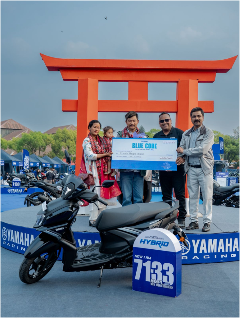 Rs. 5 Lakh Winner Announced at Bhrikutimandap Under Yamaha’s Blue Code New Year Scheme