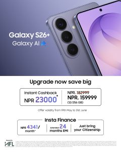 Samsung Nepal Announces Flat NPR 23,000 Cashback Offer on Galaxy S26+