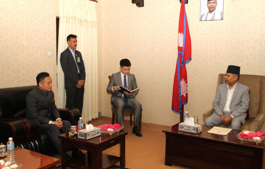Chinese ambassador pays courtesy call on VP Yadav